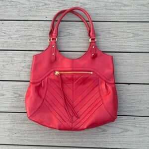 ISABELLA FIORE Naomi Red Leather Shoulder Bag